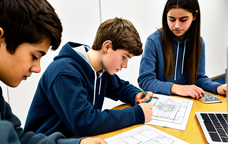 혼합 세대 문화의 교육 정책 - Digital Literacy and Learning**

"A middle school student, fully clothed in appropriate attire, usin...