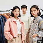 Home 23 혼합 세대 문화의 브랜드 전략 - A vibrant, modern retail space showcasing a harmonious blend of retro and contemporary fashion style...