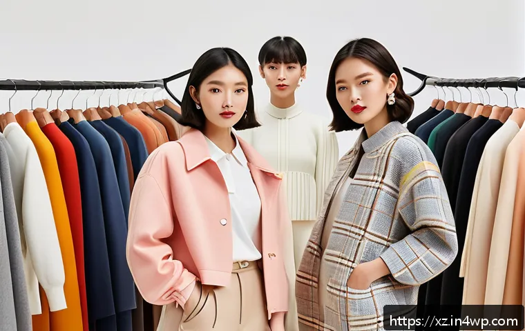 혼합 세대 문화의 브랜드 전략 - A vibrant, modern retail space showcasing a harmonious blend of retro and contemporary fashion style...